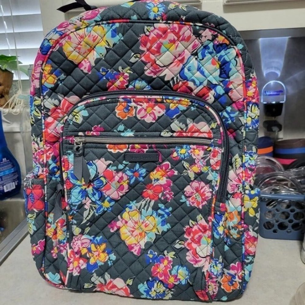 Women's Cotton Campus Backpack, Sunlit Garden  Recycled Cotton One Size